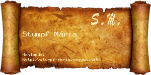 Stumpf Mária névjegykártya