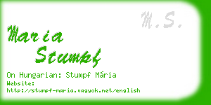 maria stumpf business card